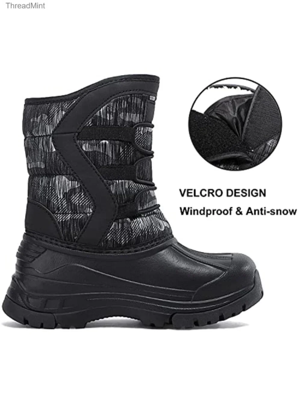 Kids Snow Boots Winter Waterproof Slip Resistant Cold Weather Shoes Faux Fur